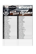 DRAW #1614 - Pick Your Prize - Excalibur, StrikeMaster, Benelli OR Gift Card!