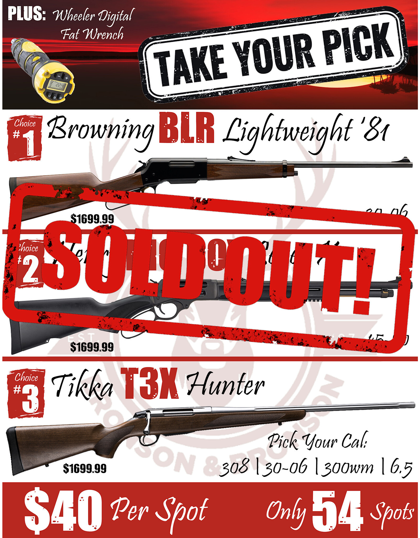 DRAW #1622 - Take Your Pick - Browning, Henry OR Tikka!