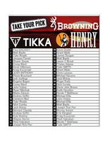 DRAW #1622 - Take Your Pick - Browning, Henry OR Tikka!