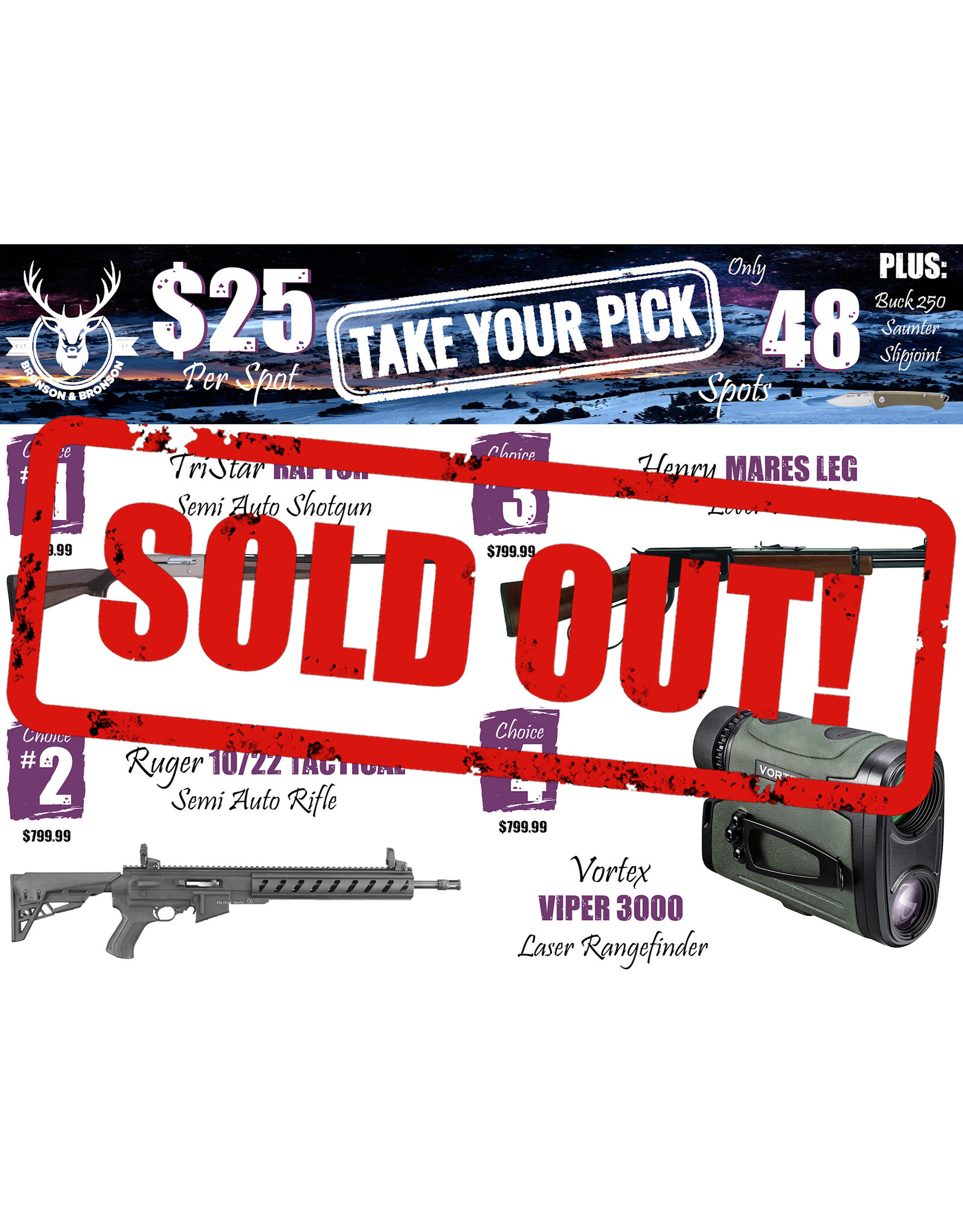 DRAW #1606 - Take Your Pick - TriStar, Ruger, Henry OR Vortex!