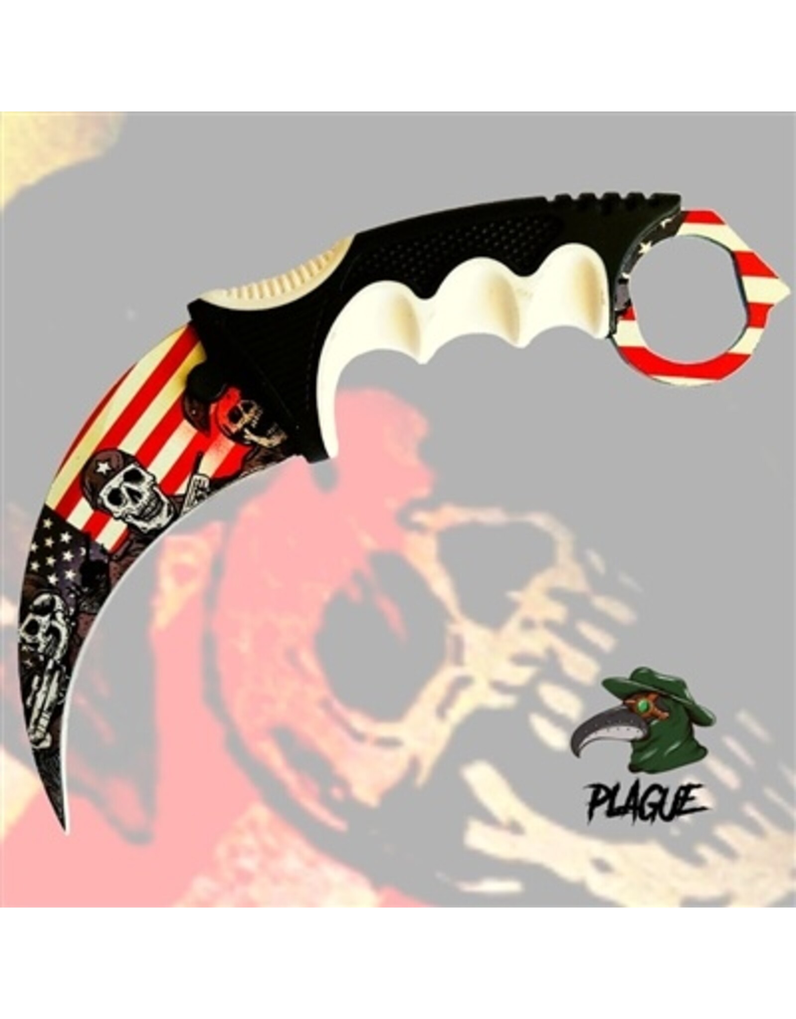 Plague Plague Karambit Knife 120 21DT002-75SWH Merica #2 Worth Fighting For