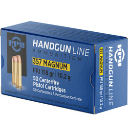 PPU PPU PPH357MF Pistol Ammo 357 Magnum FPJ 158gr