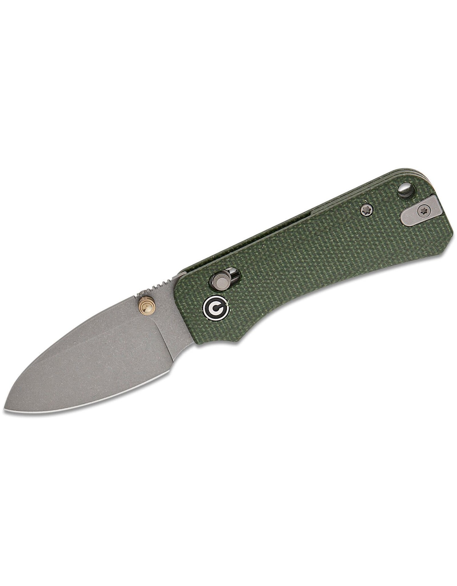 Civivi CIVIVI Knives C23074-3 Ben Petersen Baby Banter 2 Crossbar Lock Folding Knife 2.34" Nitro-V Gray Stonewashed Blade, Green Canvas Micarta Handles