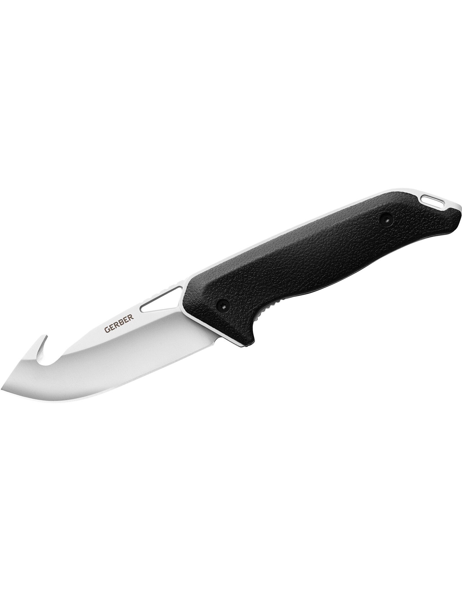 Gerber Gear Gerber Moment Large Guthook Folder 3.6" 5Cr15MoV Carbon Blade, Black Rubberized Handle, Liner Lock - 31-002212