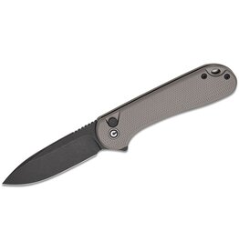 Civivi CIVIVI Knives Button Lock Elementum II Flipper Knife 2.96" Nitro-V Black Stonewashed Drop Point Blade, Gray Diamond Pattern Aluminum Handles - C18062PD-1