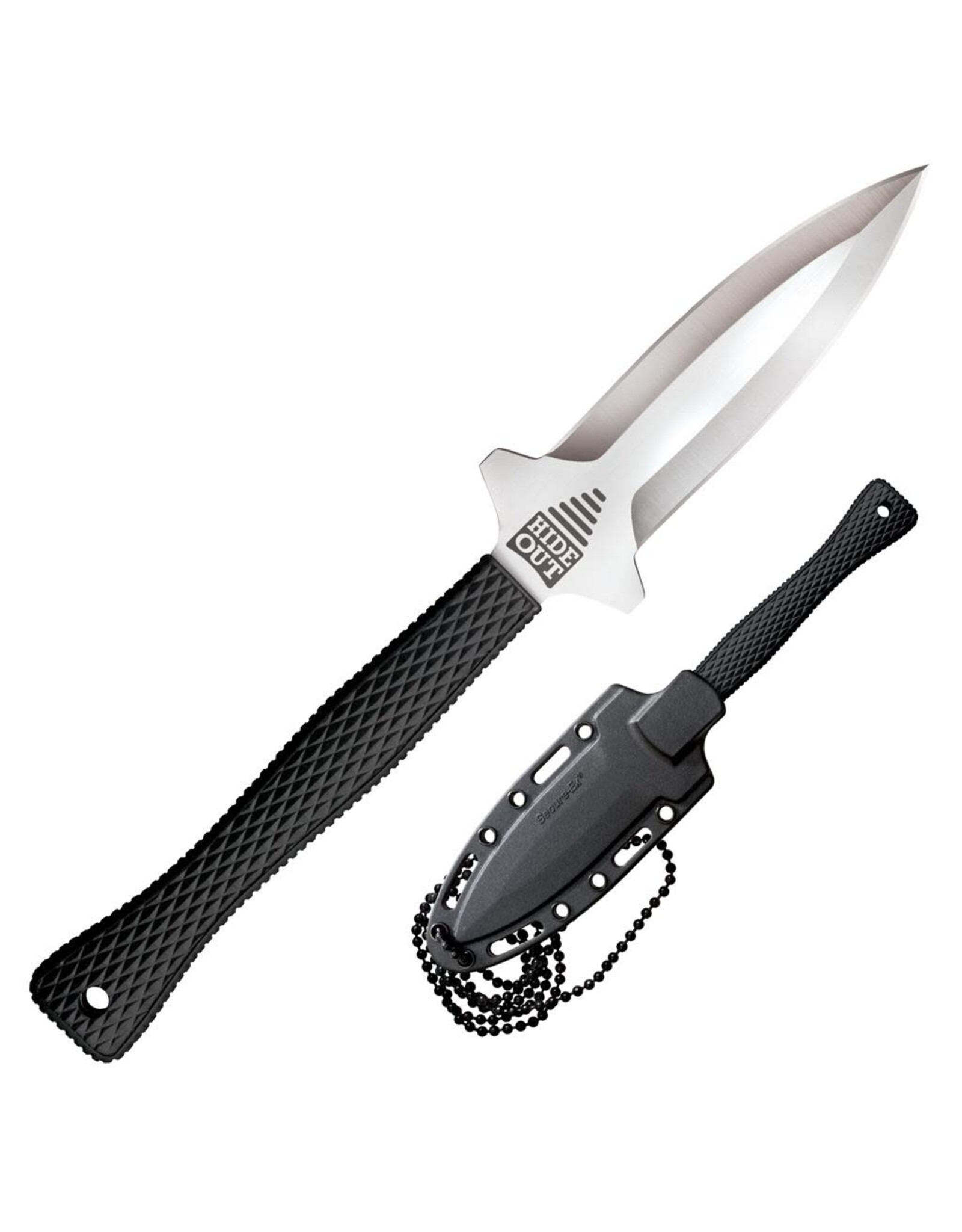 Cold Steel Cold Steel 49NDE Hide Out Fixed Blade Knife with Black Long Kray-Ex Handle