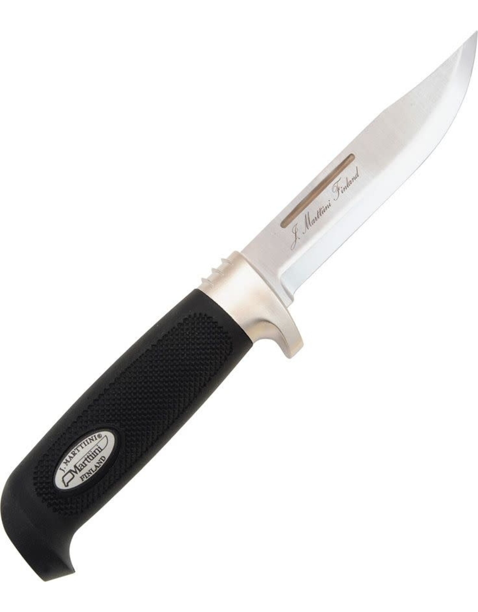 Marttiini Marttiini Big Silver Carbinox Blade Black Rubber Handle Fixed Knife - 215012C