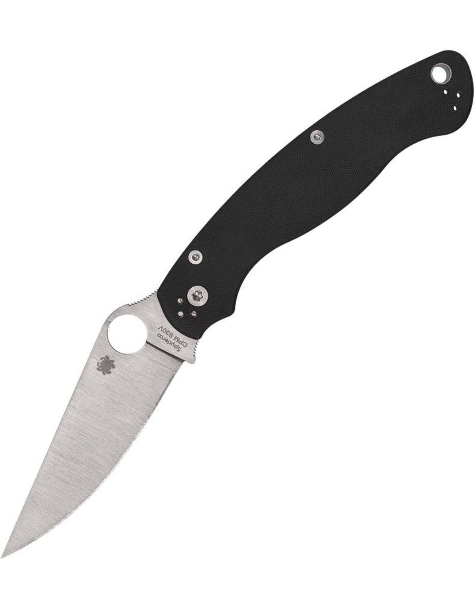 Spyderco Military 2 Compression Lock Folding Knife 4" S30V Satin Plain Blade, Black G10 Handles - C36GP2