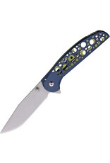 MTech Usa Mtech Framelock Blue/Yellow Stainless Handle 3Cr13 Steel Folding Knife MT-2015BL