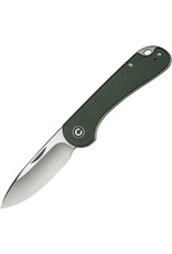 Civivi CIVIVI Knives Elementum Slipjoint Folding Knife 2.96" 14C28N Satin Drop Point Blade, Green Canvas Micarta Handles, Reversible Clip - C18062AJ-2