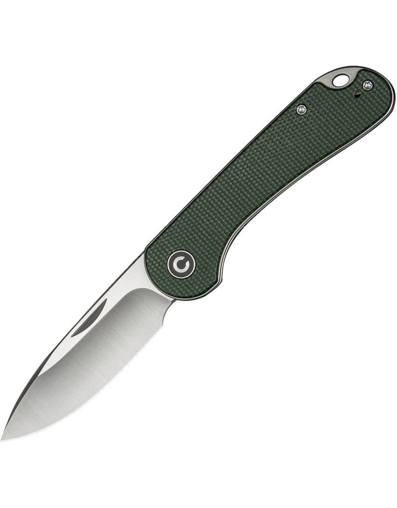 Civivi CIVIVI Knives Elementum Slipjoint Folding Knife 2.96" 14C28N Satin Drop Point Blade, Green Canvas Micarta Handles, Reversible Clip - C18062AJ-2