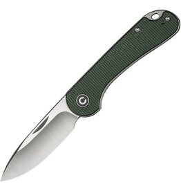 Civivi CIVIVI Knives Elementum Slipjoint Folding Knife 2.96" 14C28N Satin Drop Point Blade, Green Canvas Micarta Handles, Reversible Clip - C18062AJ-2