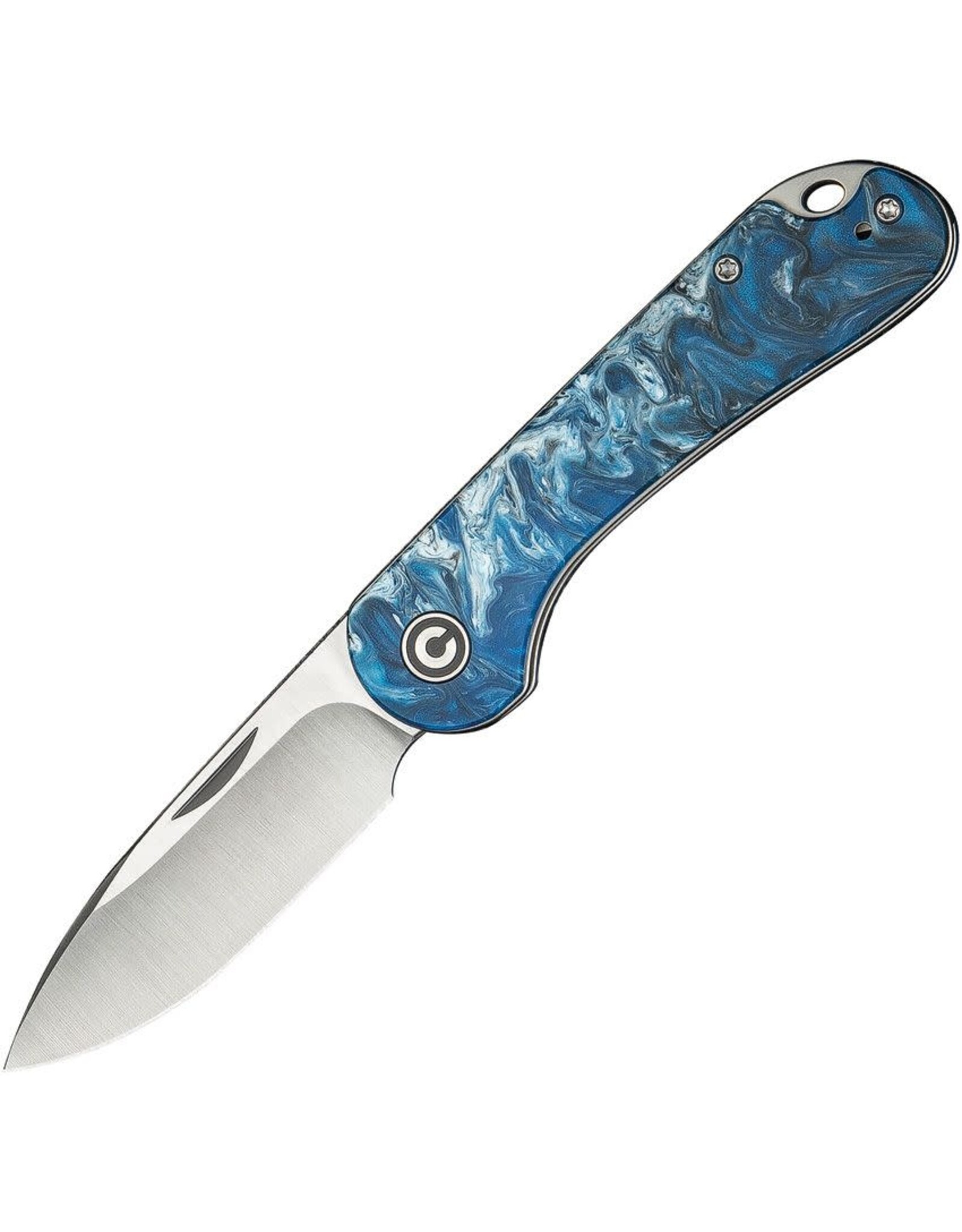 Civivi CIVIVI Knives Elementum Slipjoint Folding Knife 2.96" 14C28N Satin Drop Point Blade, Blue Ocean Resin Handles, Reversible Clip - C18062AJ-4