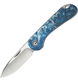 Civivi CIVIVI Knives Elementum Slipjoint Folding Knife 2.96" 14C28N Satin Drop Point Blade, Blue Ocean Resin Handles, Reversible Clip - C18062AJ-4