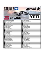 DRAW #1628 - Take Your Pick - Marlin, Steiner, Savage OR Yeti!