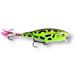 Rapala Rapala SP07LF Skitter Pop Topwater Lure, 2 3/4", 1/4 oz, Lime Frog, Floating