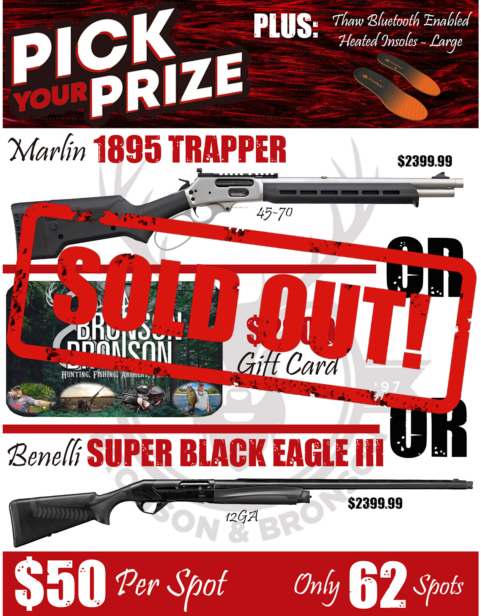 DRAW #1631 - Pick Your Prize - Marlin, Gift Card OR Benelli!
