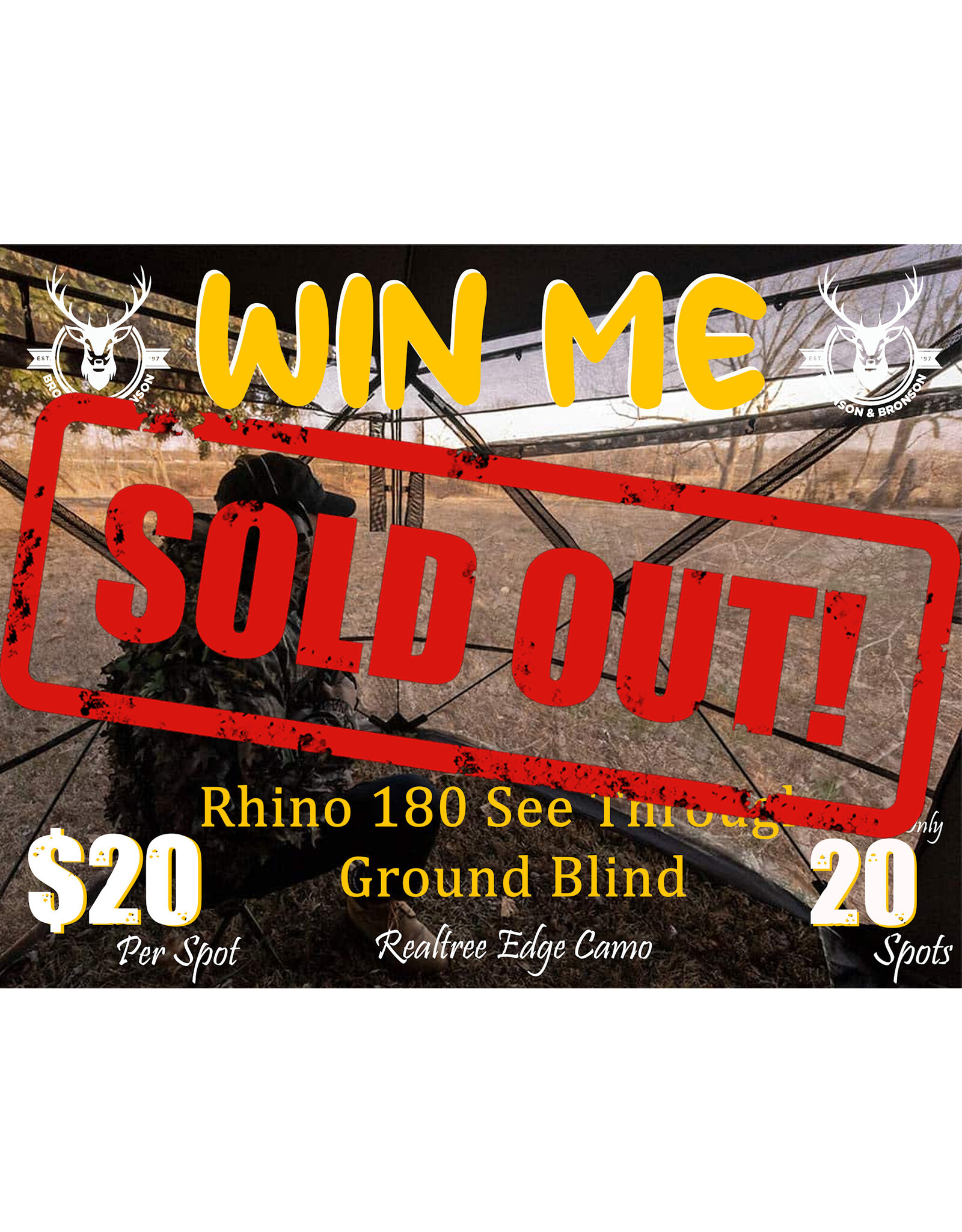 DRAW #1632 - WIN ME - Realtree Rhino 180 Ground Blind