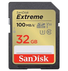 SanDisk SanDisk 32GB Extreme SDHC UHS-I Memory Card - C10, U3, V30, 4K, UHD, SD Card