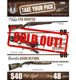 DRAW #1635 - Take Your Pick - Tikka, Excalibur OR Beretta!