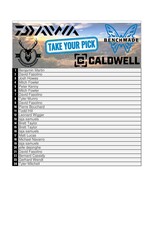 DRAW #1636 - Take Your Pick - Benchmade, Caldwell, Daiwa OR Gift Card!