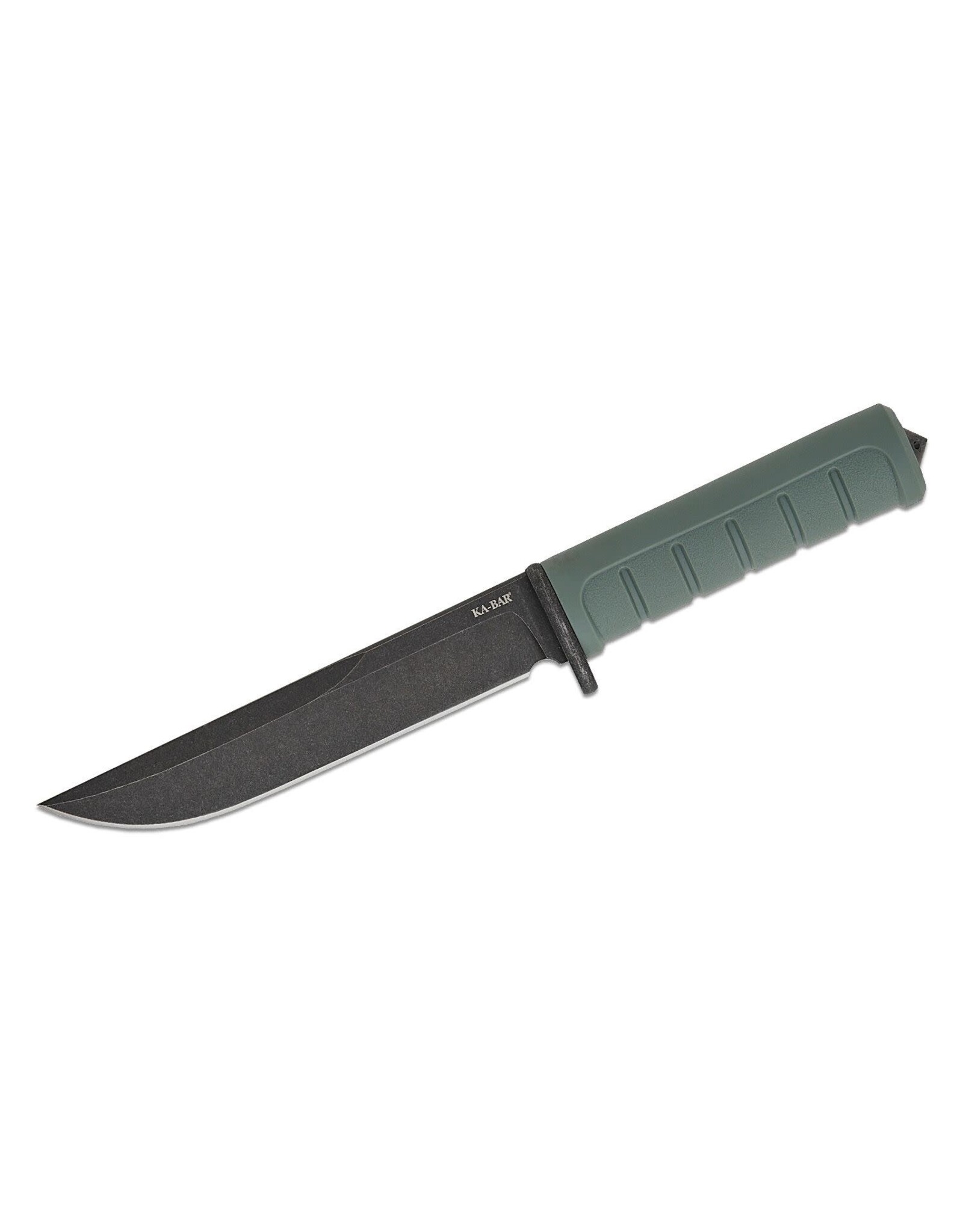 Ka-Bar KA-BAR 6100 Dust I Fixed Blade Knife 6.13" D2 Black Clip Point Blade, Green GFN Handles, Plastic Sheath