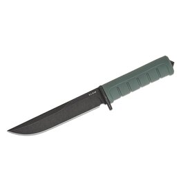 Ka-Bar KA-BAR 6100 Dust I Fixed Blade Knife 6.13" D2 Black Clip Point Blade, Green GFN Handles, Plastic Sheath