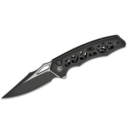 Civivi CIVIVI Knives Anaaki Button Lock Flipper Knife 2.98" Nitro-V Two-Tone Clip Point Blade, Black Skeletonized Aluminum Handles, Reversible Clip - C24039-1