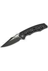Civivi CIVIVI Knives Anaaki Button Lock Flipper Knife 2.98" Nitro-V Two-Tone Clip Point Blade, Black Skeletonized Aluminum Handles, Reversible Clip - C24039-1
