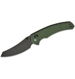 Civivi CIVIVI Knives Gavko Sixgill Crossbar Lock Folding Knife 3.41" Nitro-V Black Stonewashed Reverse Tanto Blade, Green Canvas Micarta Handles, Reversible Clip - C24050-3