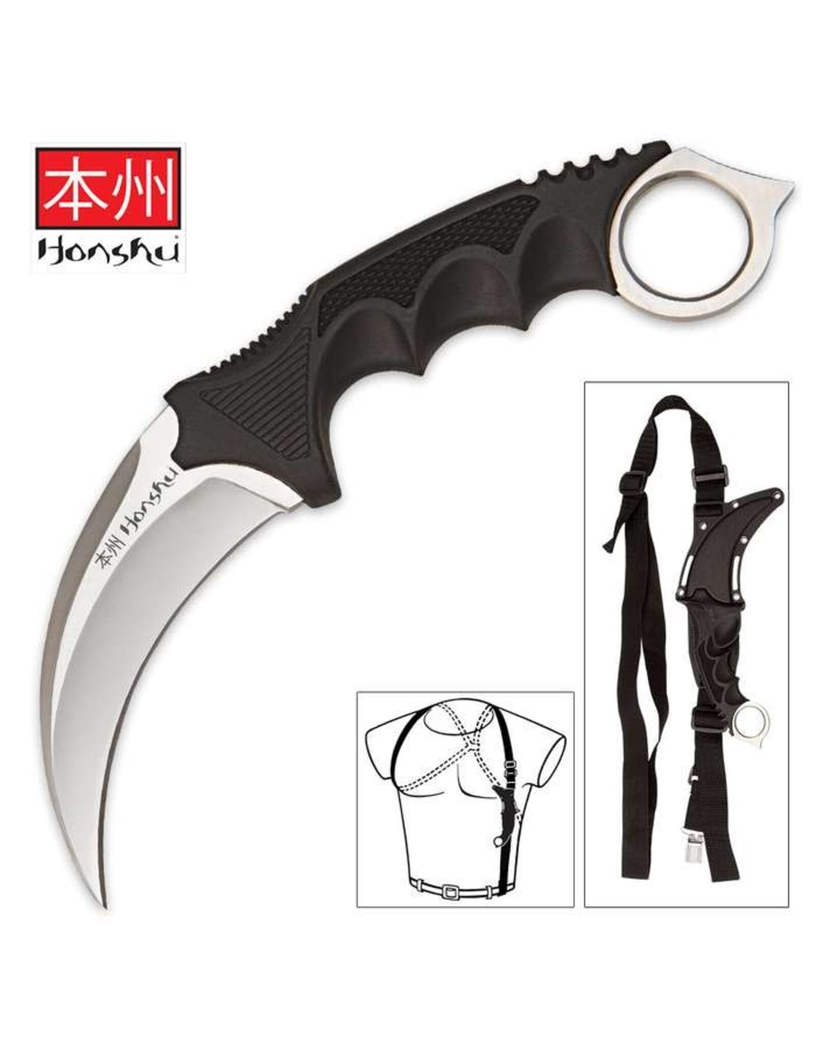 Honshu Honshu Karambit Silver with Shoulder Harness UC2977