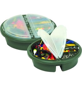 Frabill Ice Plano 725001 Bucket Top Organizer, Fits 5 Gal bucket, 18 Compartments, Clear Flip-up Lid