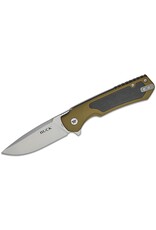 Buck Knives Buck 0714GRS Stinger Frame Lock Flipper Knife 3" D2 Satin Drop Point Blade, Green Aluminum and Steel Handle and Carbon Fiber Inlay - 14162