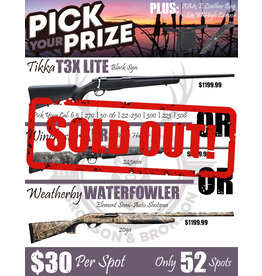 DRAW #1639 - Pick your Prize - Tikka, Winchester OR Weatherby!