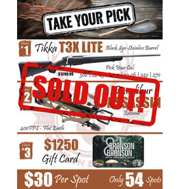 DRAW #1643 - Take Your Pick - Tikka, Excalibur OR Gift Card!