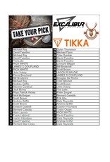 DRAW #1643 - Take Your Pick - Tikka, Excalibur OR Gift Card!
