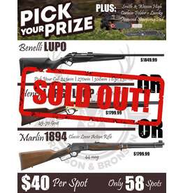 DRAW #1646 - Pick Your Prize - Benelli, Henry OR Marlin!