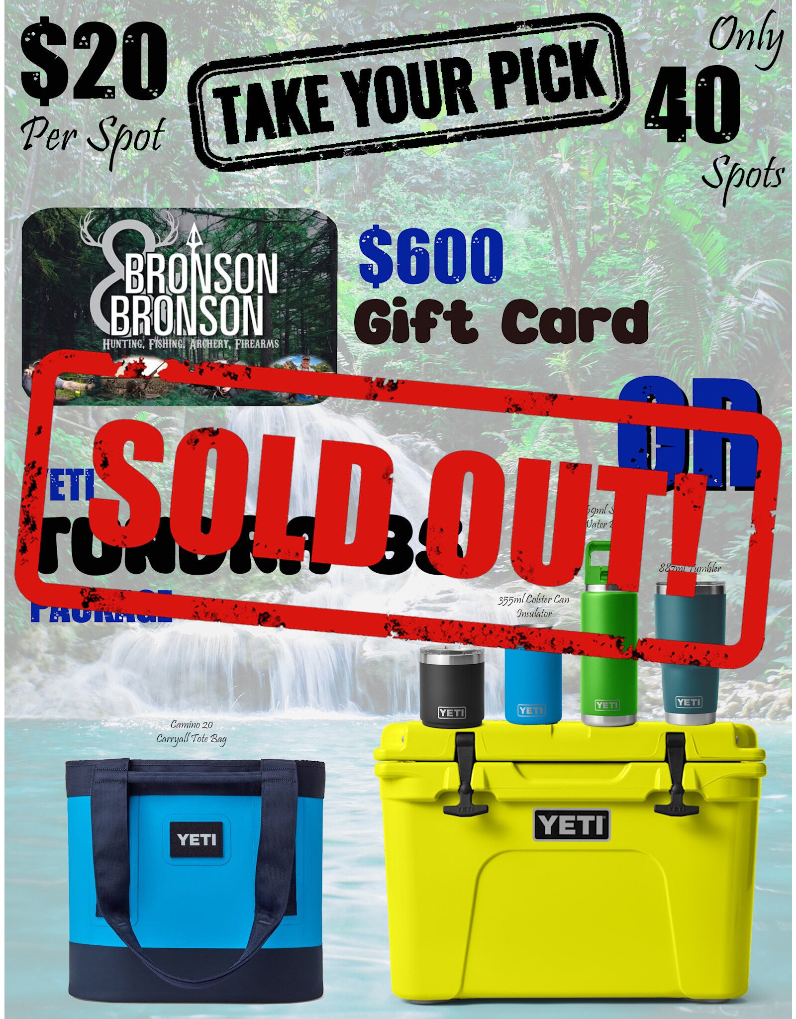 DRAW #1652 - Take Your Pick - YETI PACKAGE OR GIFT CARD!
