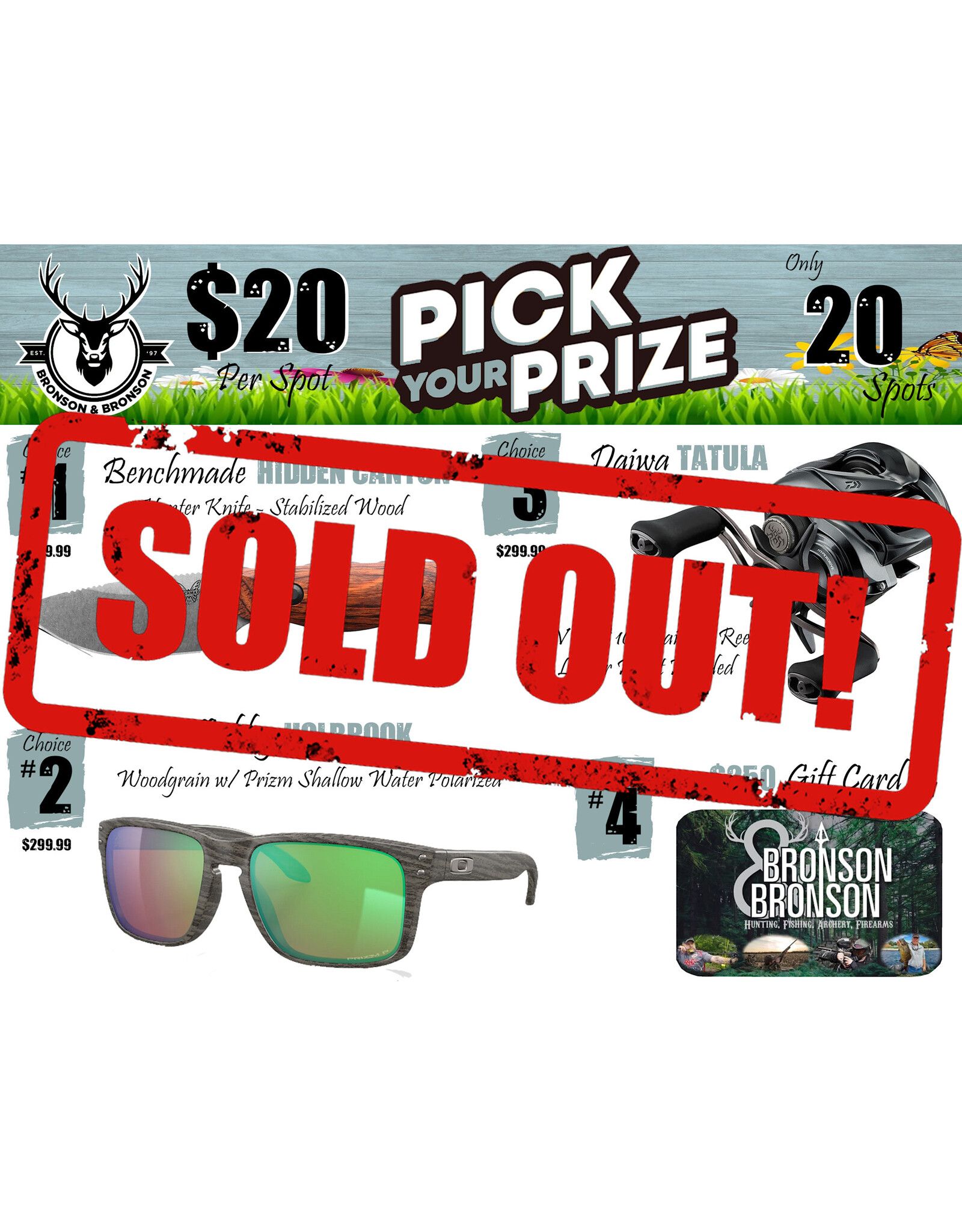 DRAW #1647 - Pick Your Prize - Benchmade, Oakley, Daiwa OR Gift Card!