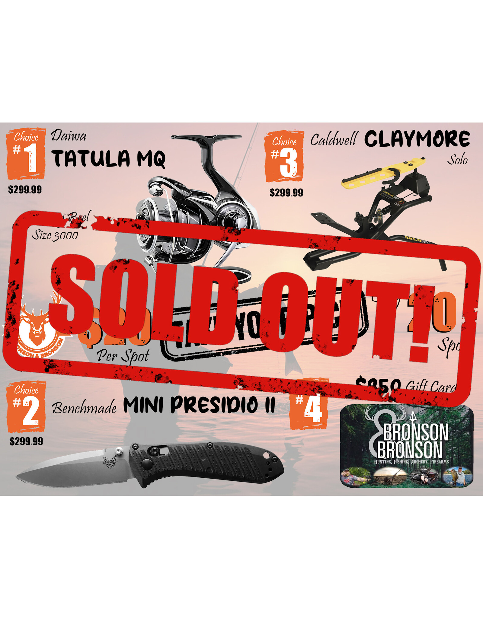 DRAW #1650 - Take Your Pick - Daiwa, Benchmade, Caldwell OR Gift Card!