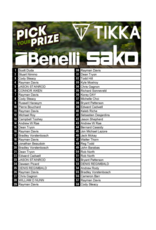 DRAW #1655 - Pick Your Prize - Benelli, Tikka OR Sako!