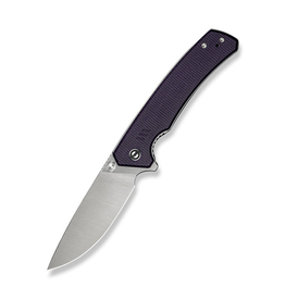 Civivi CIVIVI Knives Merit Liner Lock Flipper Knife 3.28" 14C28N Satin Drop Point Blade, Purple Canvas Micarta Handles, Reversible Clip - C24012-3