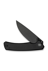 Civivi CIVIVI Knives Merit Liner Lock Flipper Knife 3.28" 14C28N Black Stonewashed Drop Point Blade, Black G10 Handles, Reversible Clip - C24012-1
