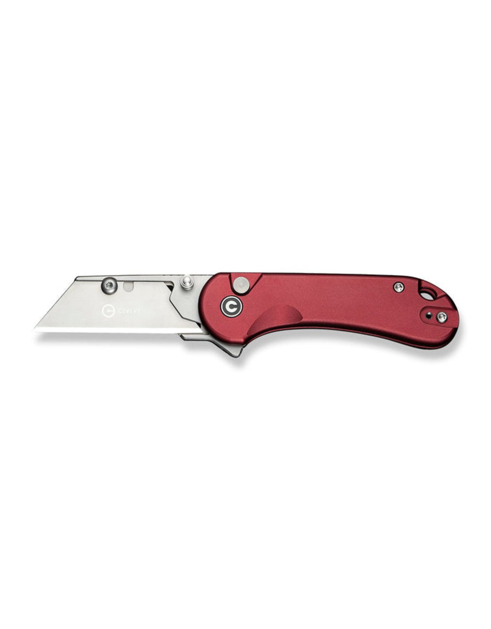 Civivi CIVIVI Knives Elementum Utility Button Lock Flipper Knife 2.26" 6Cr Replaceable Utility Blade, Burgundy Aluminum Handles, Reversible Clip - C23039B-5