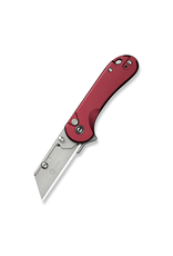 Civivi CIVIVI Knives Elementum Utility Button Lock Flipper Knife 2.26" 6Cr Replaceable Utility Blade, Burgundy Aluminum Handles, Reversible Clip - C23039B-5