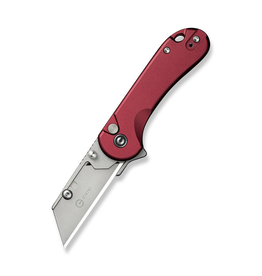 Civivi CIVIVI Knives Elementum Utility Button Lock Flipper Knife 2.26" 6Cr Replaceable Utility Blade, Burgundy Aluminum Handles, Reversible Clip - C23039B-5