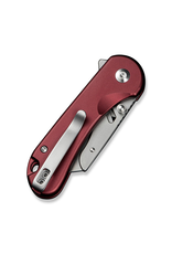 Civivi CIVIVI Knives Elementum Utility Button Lock Flipper Knife 2.26" 6Cr Replaceable Utility Blade, Burgundy Aluminum Handles, Reversible Clip - C23039B-5