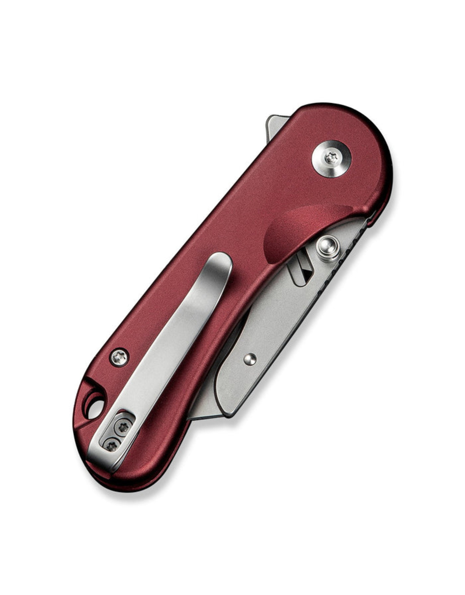 Civivi CIVIVI Knives Elementum Utility Button Lock Flipper Knife 2.26" 6Cr Replaceable Utility Blade, Burgundy Aluminum Handles, Reversible Clip - C23039B-5