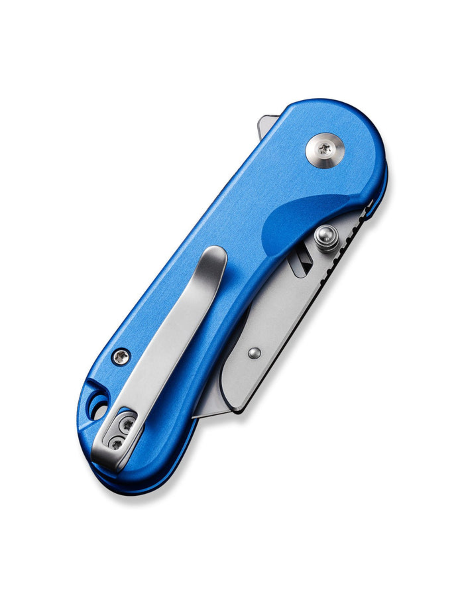 Civivi CIVIVI Knives Elementum Utility Button Lock Flipper Knife 2.26" 6Cr Replaceable Utility Blade, Blue Aluminum Handles, Reversible Clip - C23039B-2