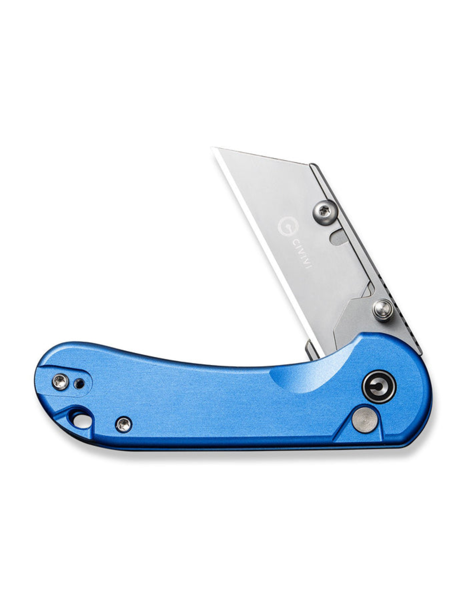 Civivi CIVIVI Knives Elementum Utility Button Lock Flipper Knife 2.26" 6Cr Replaceable Utility Blade, Blue Aluminum Handles, Reversible Clip - C23039B-2